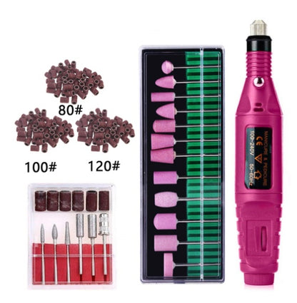 Regular Set With Ceramic Grinding Pin + Sanding Ring Portable Electric Nail Drill Kit - USB Manicure Pedicure V888-ELOSUNG24740