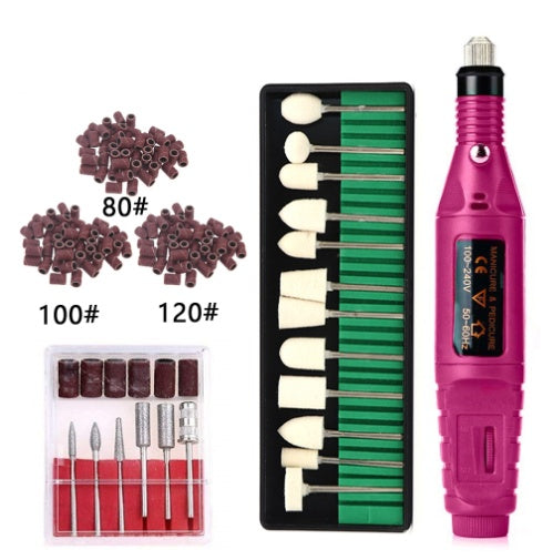 Regular Set With Wool Grinding Needle + Sanding Ring Portable Electric Nail Drill Kit - USB Manicure Pedicure V888-ELOSUNG24741