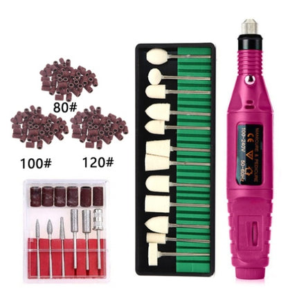 Regular Set With Wool Grinding Needle + Sanding Ring Portable Electric Nail Drill Kit - USB Manicure Pedicure V888-ELOSUNG24741