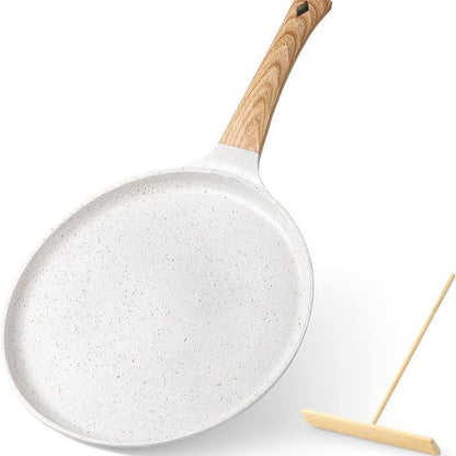White 20cm Non-Stick Crepe Pan - Versatile Flat Skillet for Pancakes, Omelettes & Tortillas V888-ELOSUNG24742