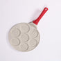 Beige Cartoon + Red Handle (Gas Model) Non-Stick Pancake Pan - 7-Hole Fun Shapes Breakfast Griddle (27cm) V888-ELOSUNG24753