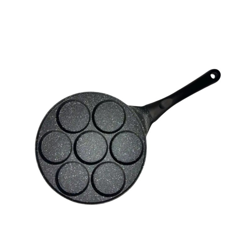 Black Flat 7-hole + Black Handle (Gas Model) Non-Stick Pancake Pan - 7-Hole Fun Shapes Breakfast Griddle V888-ELOSUNG24754