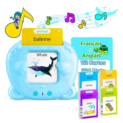 Blue Panda [Plain English] [112 Cards 224 Contents] Bilingual Early Learning Flash Card Reader - Interactive V888-ELOSUNG24761
