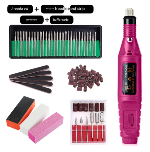 Long Grinding Needles (7-in-1) Electric Nail Drill Kit - USB Manicure Pedicure Polishing & Shaping Tool Set V888-ELOSUNG24777
