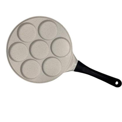 Beige Flat 7-hole + Black Handle (Gas Model) Non-Stick Pancake Pan - 7-Hole Fun Shapes Breakfast Griddle V888-ELOSUNG24787
