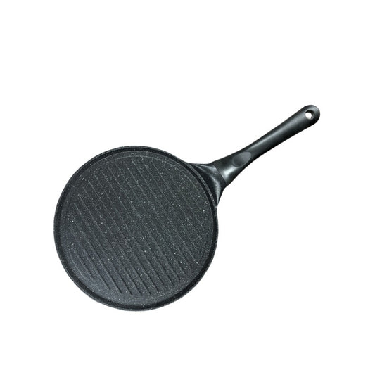 Black Steak + Black Handle (Gas Model) Non-Stick Pancake Pan - 7-Hole Fun Shapes Breakfast Griddle (27cm) V888-ELOSUNG24792