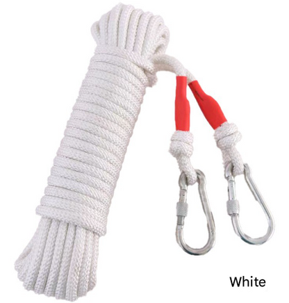 White With Wire Core Heavy Duty Adjustable Clothesline Set (4 Pack) - 15m Steel Wire Core Nylon Rope with V888-ELOSUNG24797