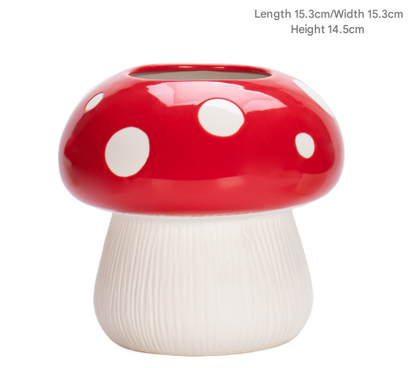 Big Size Red Whimsical Ceramic Mushroom Vase - Decorative Floral & Hydroponic Planter V888-ELOSUNG24801