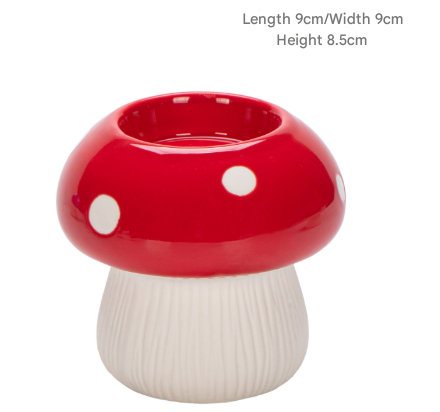 Small Size Red Whimsical Ceramic Mushroom Vase - Decorative Floral & Hydroponic Planter V888-ELOSUNG24803