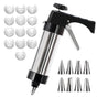 Black Deluxe Cookie Press & Icing Gun Set - 13 Discs & Multiple Nozzles for Baking & Decorating V888-ELOSUNG24811