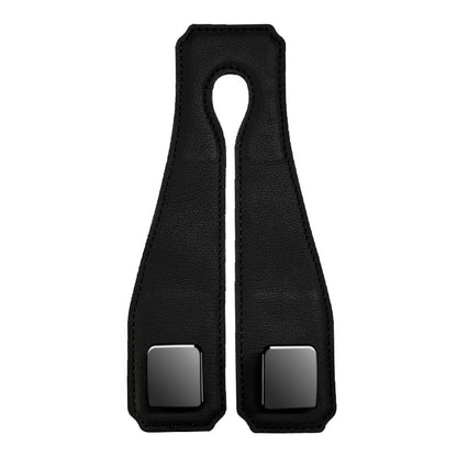 Black Heavy Duty Car Headrest Hooks (Set of 4 Units) - PU Leather Seat Back Organizer Hangers V888-ELOSUNG24821