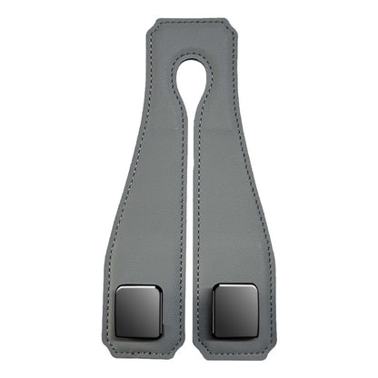 Grey Heavy Duty Car Headrest Hooks (Set of 4 Units) - PU Leather Seat Back Organizer Hangers V888-ELOSUNG24822