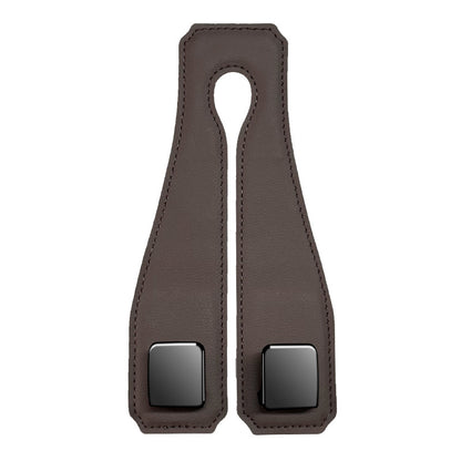 Coffee Heavy Duty Car Headrest Hooks (Set of 4 Units) - PU Leather Seat Back Organizer Hangers V888-ELOSUNG24823