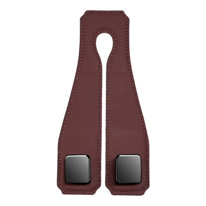Red Brown Heavy Duty Car Headrest Hooks (Set of 4 Units) - PU Leather Seat Back Organizer Hangers V888-ELOSUNG24825