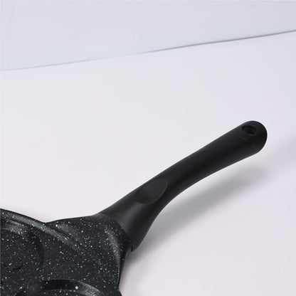 Black Flat 7-hole Versatile Non-Stick Frying Pan (27cm) - Induction Ready Skillet for Everyday Cooking V888-ELOSUNG24828