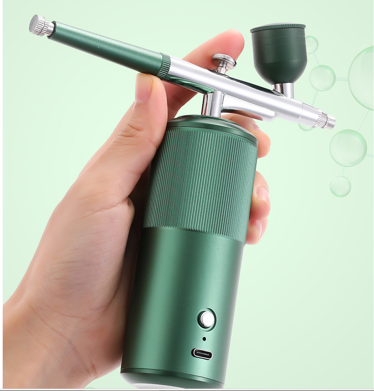 Black Portable Oxygen Infusion Airbrush - Facial Mist Sprayer for Hydration & Skincare V888-ELOSUNG24832