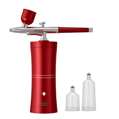 Red Portable Oxygen Infusion Airbrush - Facial Mist Sprayer for Hydration & Skincare V888-ELOSUNG24835