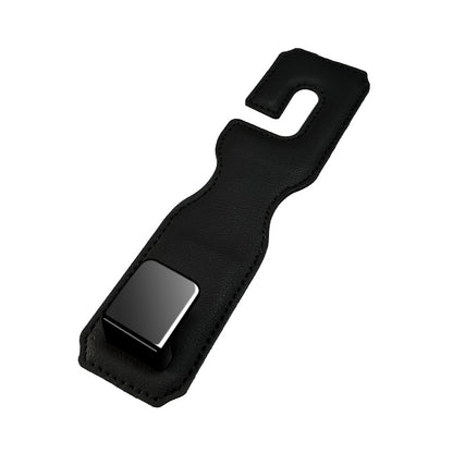 Black Premium PU Leather Car Headrest Hooks (Set of 4) - Stylish Seat Back Organizer Hangers V888-ELOSUNG24841