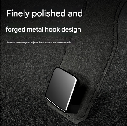 Black Premium PU Leather Car Headrest Hooks (Set of 4) - Stylish Seat Back Organizer Hangers V888-ELOSUNG24841
