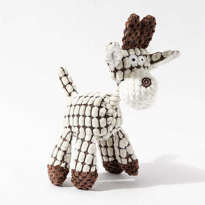 3pcs White Goofy Plush Donkey Squeaky Dog Toy - Large Interactive Chew & Cuddle Buddy V888-ELOSUNG24848