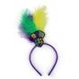 Green Clown Pattern Festive Mardi Gras Feather Headband Set - 10 Pack Sequin Jester Hat Party Accessory V888-ELOSUNG24869