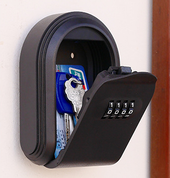 Black 3PCS Wall Mount Plastic Combination Key Lock Box - Secure Key Safe Storage Box V888-ELOSUNG24876
