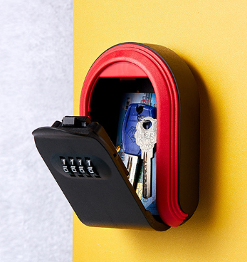 Red 3PCS Wall Mount Plastic Combination Key Lock Box - Secure Key Safe Storage Box V888-ELOSUNG24877