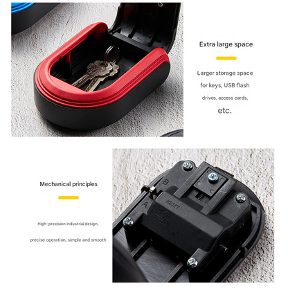Red 3PCS Wall Mount Plastic Combination Key Lock Box - Secure Key Safe Storage Box V888-ELOSUNG24877