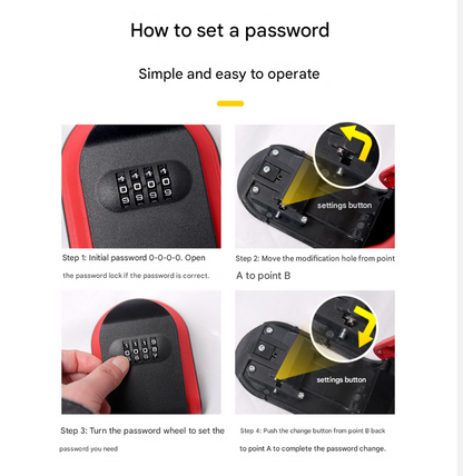 Blue 3PCS Wall Mount Plastic Combination Key Lock Box - Secure Key Safe Storage Box V888-ELOSUNG24879