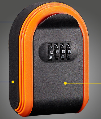 Orange 3PCS Wall Mount Plastic Combination Key Lock Box - Secure Key Safe Storage Box V888-ELOSUNG24880