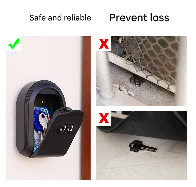 Orange 3PCS Wall Mount Plastic Combination Key Lock Box - Secure Key Safe Storage Box V888-ELOSUNG24880