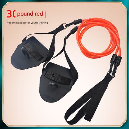 Red Flippers [Training Stroke] [30lbs] Swim Resistance Band Trainer - Dry-Land Arm Strength & Stroke Exercise V888-ELOSUNG24882