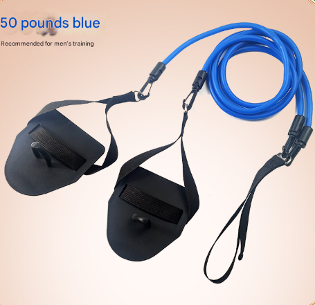 Blue Flippers [Training Stroke] [50lbs] Swim Resistance Band Trainer - Dry-Land Arm Strength & Stroke V888-ELOSUNG24884