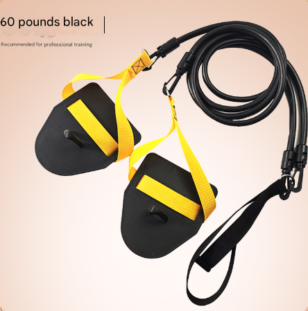 Black-yellow Flippers [Training Stroke] [60lbs] Swim Resistance Band Trainer - Dry-Land Arm Strength & Stroke V888-ELOSUNG24885