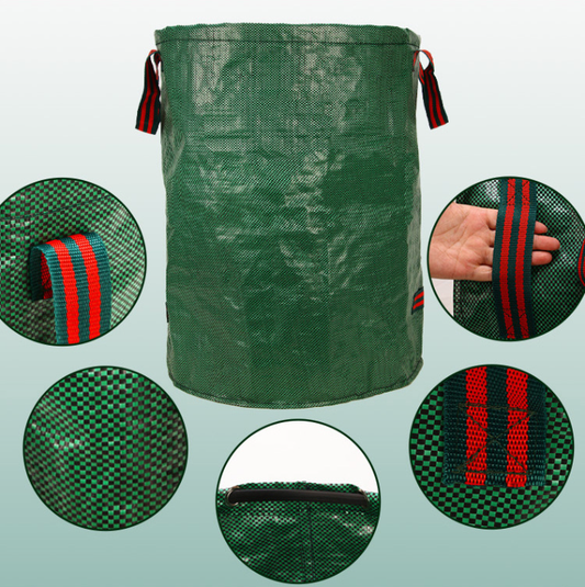 400L(Calibre80*80cm) Heavy Duty Collapsible Garden Waste Bags (Set of 2) - Large Reusable Yard Leaf Bin V888-ELOSUNG24891