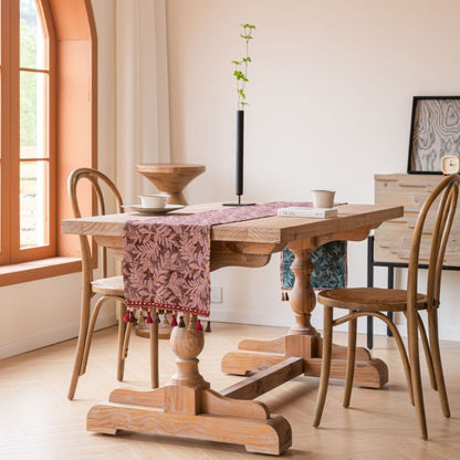 Jacquard Red Water Plant 33-180cm Elegant Geometric Jacquard Table Runner with Tassels - Modern Dining & V888-ELOSUNG24898