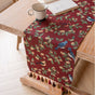 Jacquard Date Red Two Orioles 33-180cm Elegant Geometric Jacquard Table Runner with Tassels - Modern Dining & V888-ELOSUNG24902
