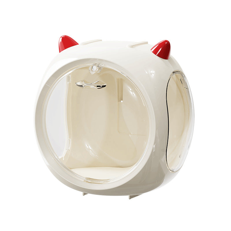 2PCS Beige Cute Magnetic Display Case - Dustproof 'Space Capsule' Box for Figures & Collectibles V888-ELOSUNG24924