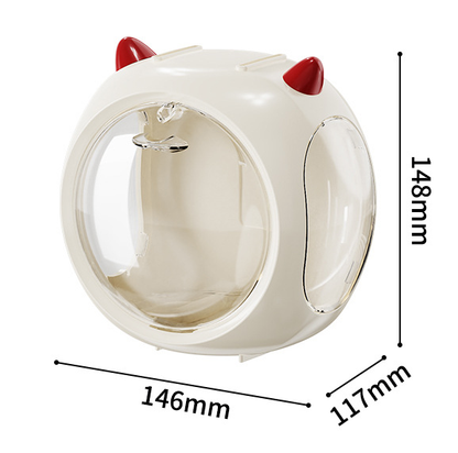 2PCS Beige Cute Magnetic Display Case - Dustproof 'Space Capsule' Box for Figures & Collectibles V888-ELOSUNG24924
