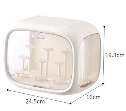 Cream White Without Lamp Wall Mount & Desktop Blind Box Display Case - Clear Dustproof Storage Organizer for V888-ELOSUNG24927
