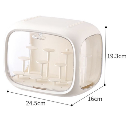 Cream White Without Lamp Wall Mount & Desktop Blind Box Display Case - Clear Dustproof Storage Organizer for V888-ELOSUNG24927