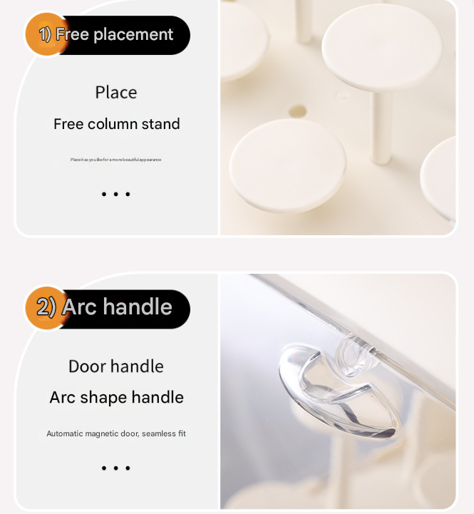 Cream White Without Lamp Wall Mount & Desktop Blind Box Display Case - Clear Dustproof Storage Organizer for V888-ELOSUNG24927
