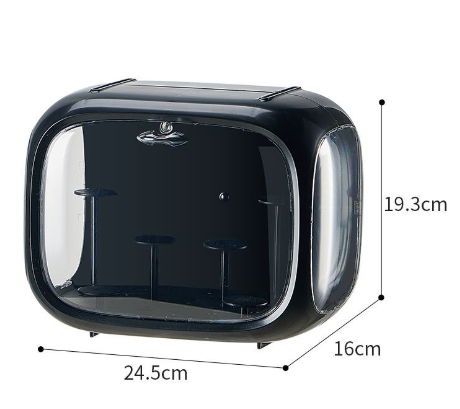 Black Without Lamp Wall Mount & Desktop Blind Box Display Case - Clear Dustproof Storage Organizer for V888-ELOSUNG24929