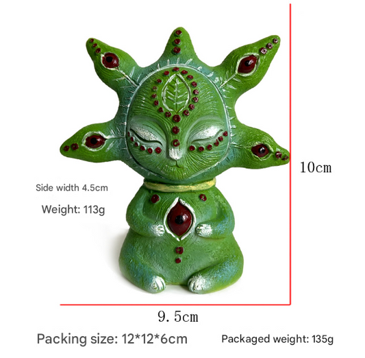 3PCS Five Eyes Fantasy Three-Eyed Alien Figurine Set - 3 Piece Resin Sculptures for Home & Garden Decor V888-ELOSUNG24944
