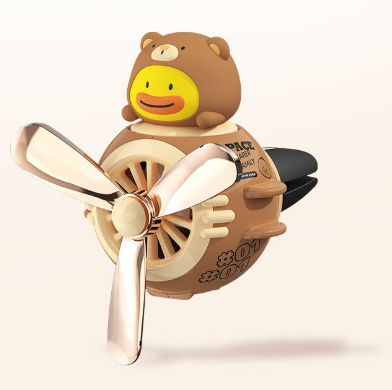 Brown Cute Car Air Vent Clip Freshener - Decorative Scent Diffuser for Automotive Interiors V888-ELOSUNG24958