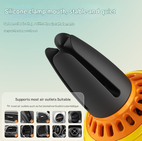 Dark-grey Cute Car Air Vent Clip Freshener - Decorative Scent Diffuser for Automotive Interiors V888-ELOSUNG24959
