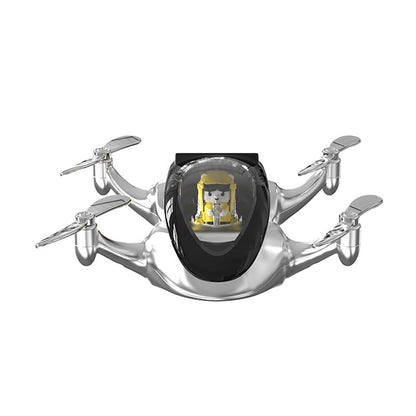 Silver Solar Powered Drone Car Air Freshener - Rotating Propeller Vehicle Scent Diffuser Ornament V888-ELOSUNG24963