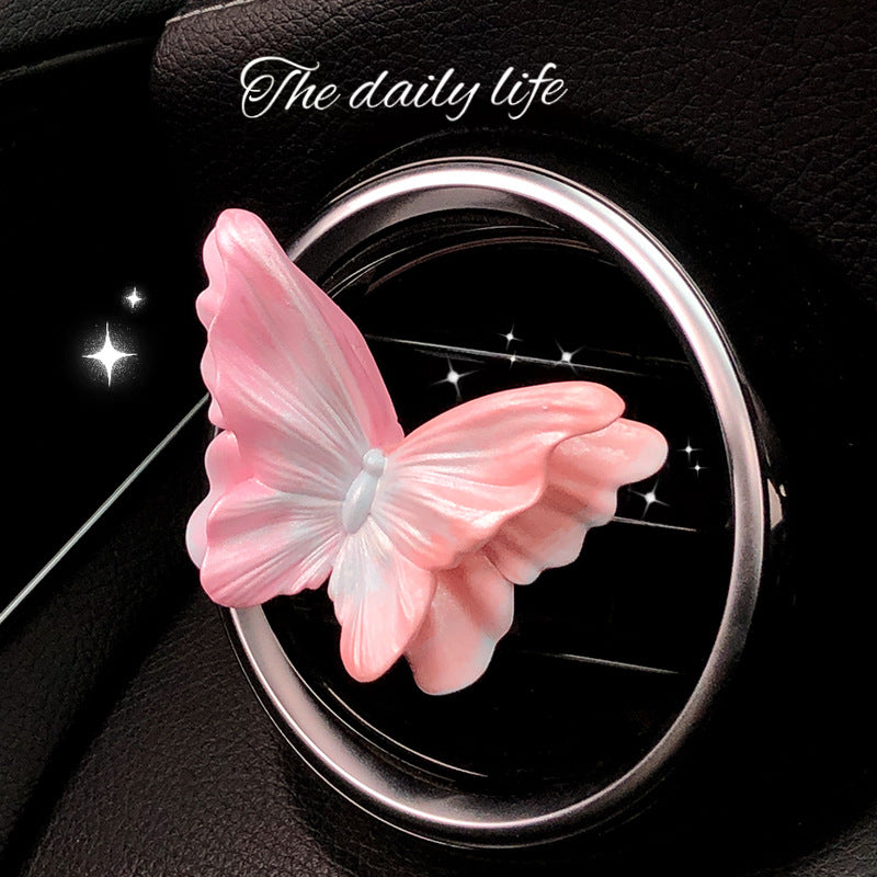 Dreamy Pink Butterfly Set of 3 Butterfly Car Air Vent Clips - Decorative Scent Diffuser Ornaments V888-ELOSUNG24966