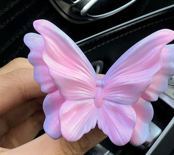 Translucent Pink Butterfly Set of 3 Butterfly Car Air Vent Clips - Decorative Scent Diffuser Ornaments V888-ELOSUNG24967