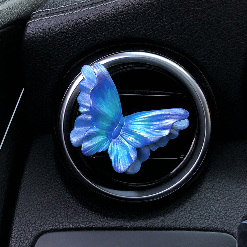Starry Sky Blue Butterfly Set of 3 Butterfly Car Air Vent Clips - Decorative Scent Diffuser Ornaments V888-ELOSUNG24968